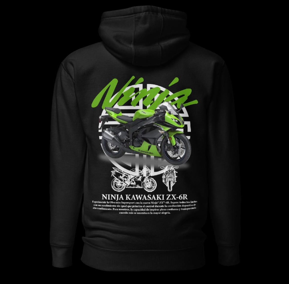 Kawasaki ZX-R6 Black Hoodie – CHANGX