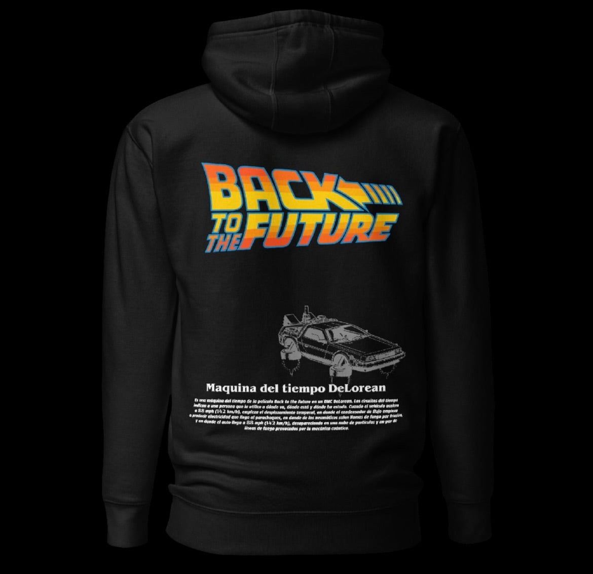 DeLorean Black Hoodie